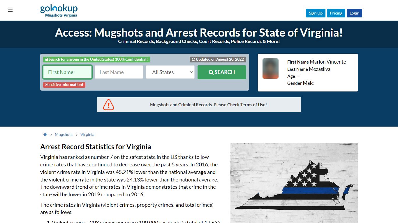 Mugshots Virginia, Virginia Mugshots, Virginia Arrest Records - GoLookUp